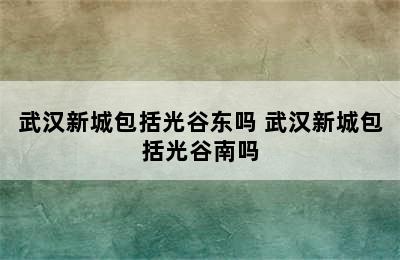 武汉新城包括光谷东吗 武汉新城包括光谷南吗